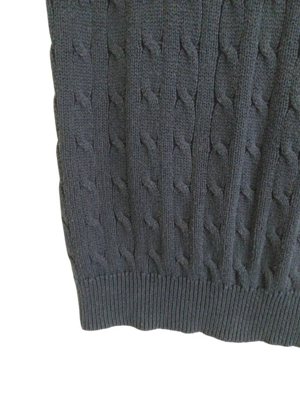 Nautica Navy Cable Knit Short Sleeve Sweater Top with Pink Logo Like New Size S - Picture 5 of 7